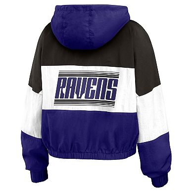 Women's WEAR by Erin Andrews Purple Baltimore Ravens Color Block Full-Zip Windbreaker Jacket