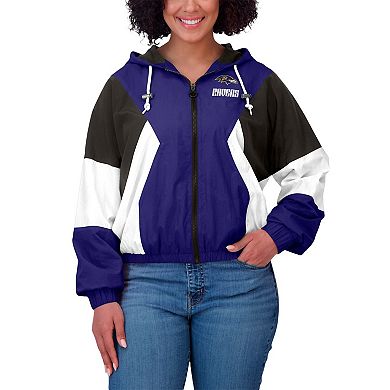 Women's WEAR by Erin Andrews Purple Baltimore Ravens Color Block Full-Zip Windbreaker Jacket