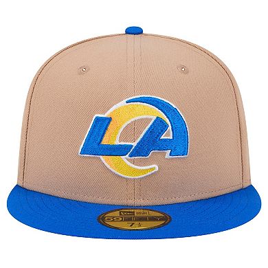 Men's New Era Tan Los Angeles Rams Logo Main 59FIFTY Fitted Hat