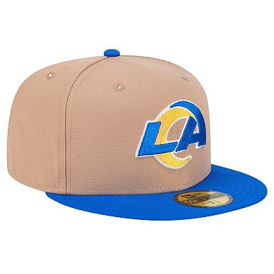 Men's New Era Tan Los Angeles Rams Logo Main 59FIFTY Fitted Hat