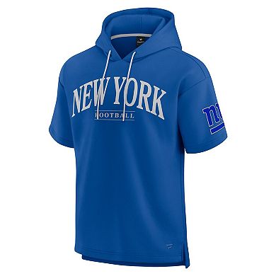 Unisex Fanatics Royal New York Giants Elements Ready Short Sleeve Pullover Hoodie