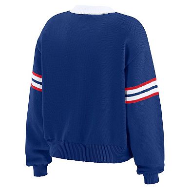 Women's WEAR by Erin Andrews Royal Buffalo Bills Lace-Up Pullover Sweatshirt