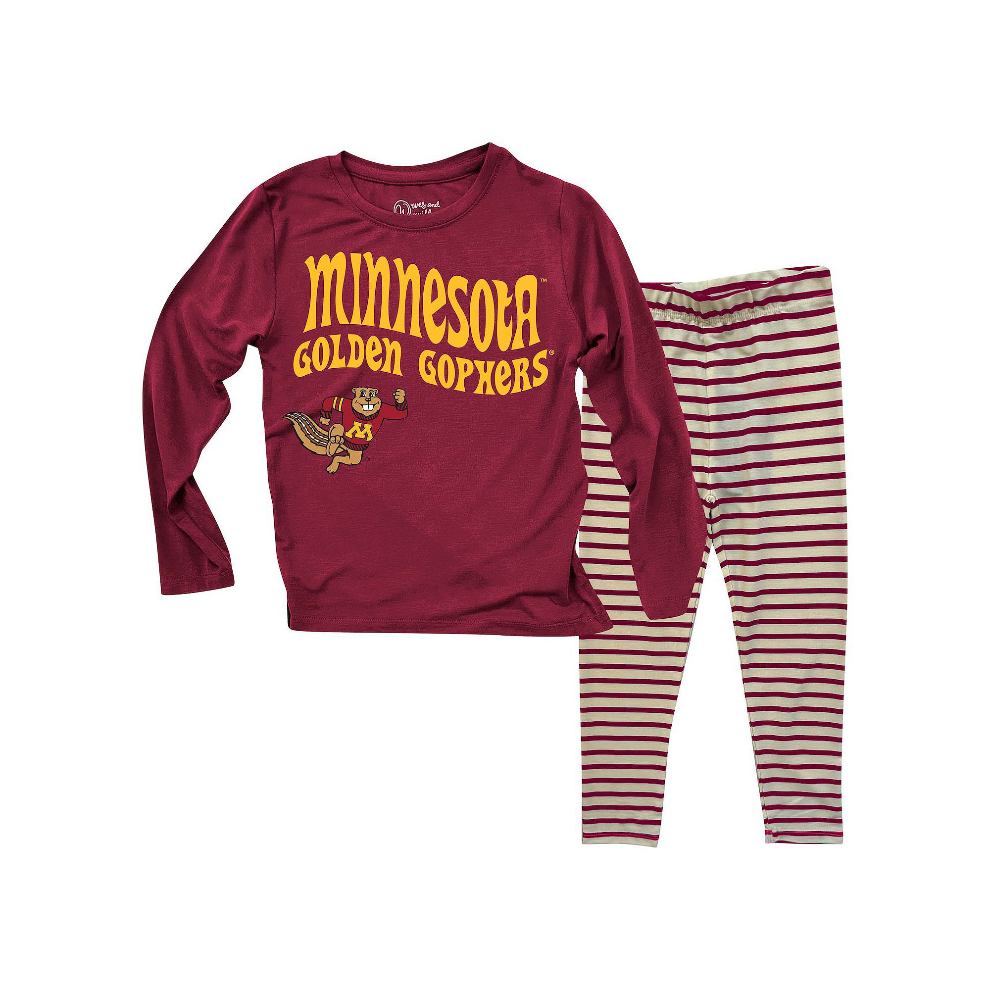 Infant Wes & Willy  Minnesota Golden Gophers Long Sleeve Top and Striped Le