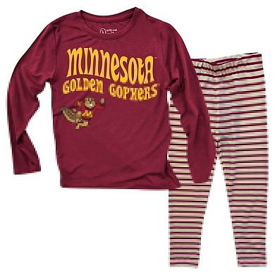 Infant Wes & Willy Minnesota Golden Gophers Long Sleeve Top and Striped Leggings Set