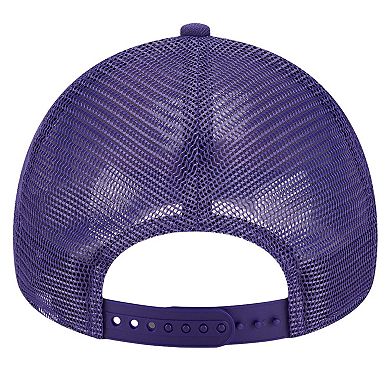 Men's New Era Purple/Orange Phoenix Suns Tip Off A-Frame Trucker 9FORTY Adjustable Hat