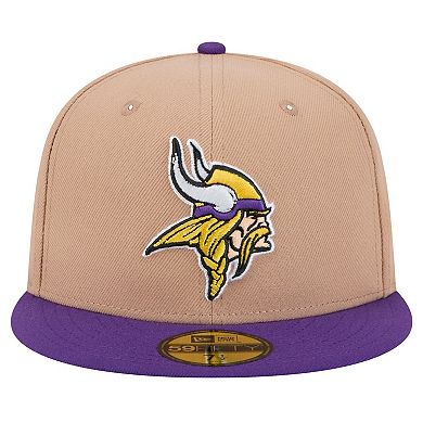 Men's New Era Tan Minnesota Vikings Logo Main 59FIFTY Fitted Hat