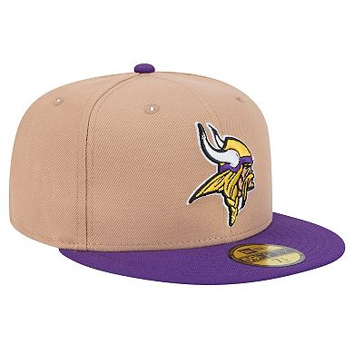 Men's New Era Tan Minnesota Vikings Logo Main 59FIFTY Fitted Hat
