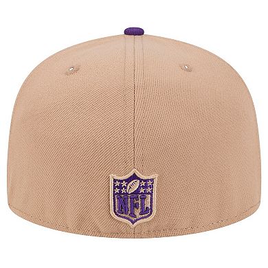 Men's New Era Tan Minnesota Vikings Logo Main 59FIFTY Fitted Hat