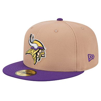 Men's New Era Tan Minnesota Vikings Logo Main 59FIFTY Fitted Hat