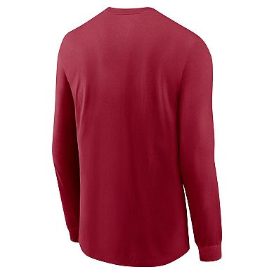 Men's Nike Cardinal Stanford Cardinal Basketball Icon Two-Hit Long Sleeve T-Shirt