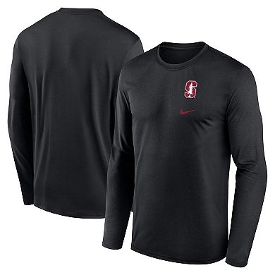 Men's Nike Black Stanford Cardinal Primary Stack Legend Long Sleeve T-Shirt