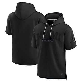 Unisex Fanatics Black Miami Dolphins Elements Ready Short Sleeve Pullover Hoodie