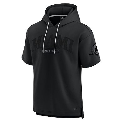 Unisex Fanatics Black Miami Dolphins Elements Ready Short Sleeve Pullover Hoodie