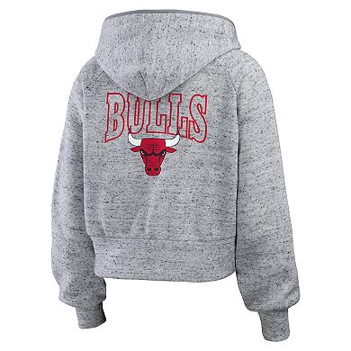 Women's WEAR by Erin Andrews Heather Gray Chicago Bulls Speckled Radiator Full-Zip Hoodie