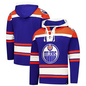 Men's '47 Royal Edmonton Oilers Superior Lacer Pullover Hoodie