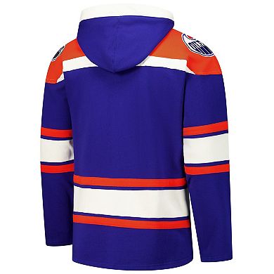 Men's '47 Royal Edmonton Oilers Superior Lacer Pullover Hoodie