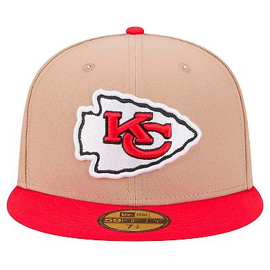 Men's New Era Tan Kansas City Chiefs Logo Main 59FIFTY Fitted Hat