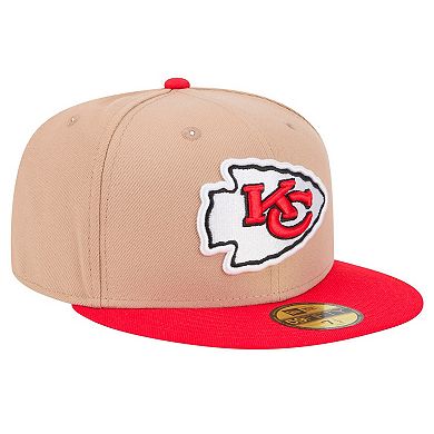 Men's New Era Tan Kansas City Chiefs Logo Main 59FIFTY Fitted Hat