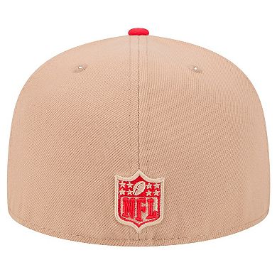 Men's New Era Tan Kansas City Chiefs Logo Main 59FIFTY Fitted Hat