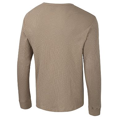 Men's Colosseum Tan Duke Blue Devils Great Outdoors Henley Long Sleeve Shirt