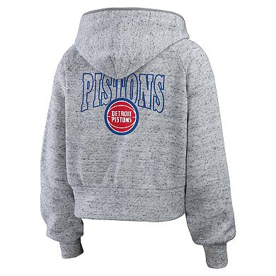 Women's WEAR by Erin Andrews Heather Gray Detroit Pistons Speckled Radiator Full-Zip Hoodie