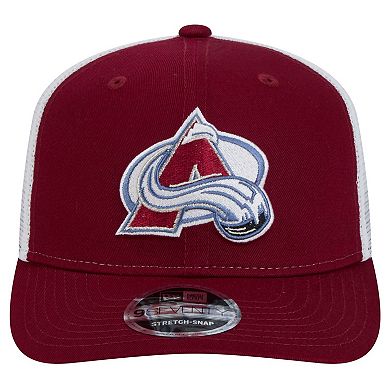 Men's New Era Burgundy Colorado Avalanche Core Trucker 9SEVENTY Stretch-Snap Hat