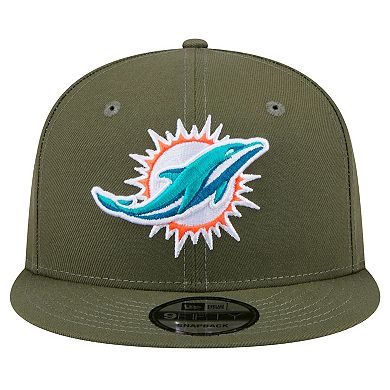 Men's New Era Olive Miami Dolphins Main 9FIFTY Snapback Hat