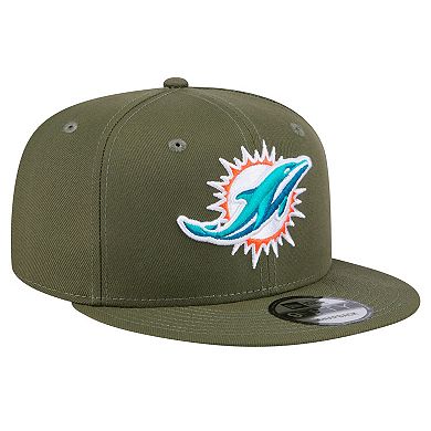 Men's New Era Olive Miami Dolphins Main 9FIFTY Snapback Hat