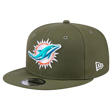 Men's New Era Olive Miami Dolphins Main 9FIFTY Snapback Hat
