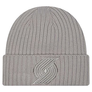 Men's New Era Gray Portland Trail Blazers Color Pack Cuffed Knit Hat