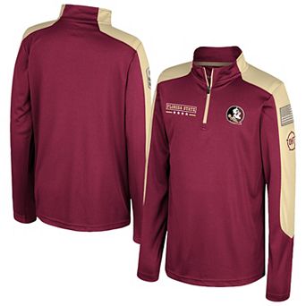Youth Colosseum Garnet Florida State Seminoles OHT Military Appreciation Cyclone Quarter-Zip Windshirt