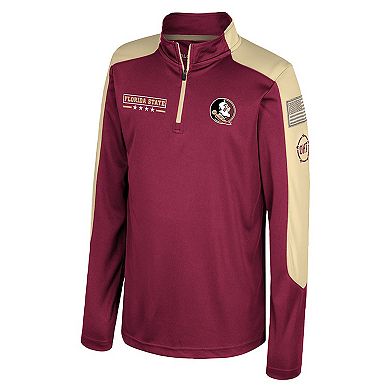 Youth Colosseum Garnet Florida State Seminoles OHT Military Appreciation Cyclone Quarter-Zip Windshirt