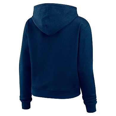 Women's WEAR by Erin Andrews Navy Tennessee Titans Waffle Hoodie Pullover Top