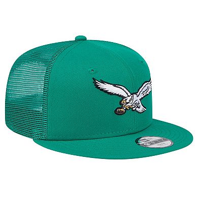 Youth New Era Kelly Green Philadelphia Eagles Main Trucker Snapback Hat