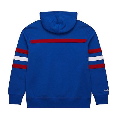 Men's Royal New England Patriots Vintage Logo Head Coach Fleece Pullover Hoodie