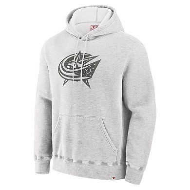 Men's Fanatics Cream Columbus Blue Jackets Made in Canada Pullover Hoodie