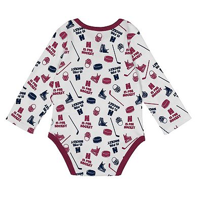 Infant White Colorado Avalanche Quick Learner Long Sleeve Bodysuit