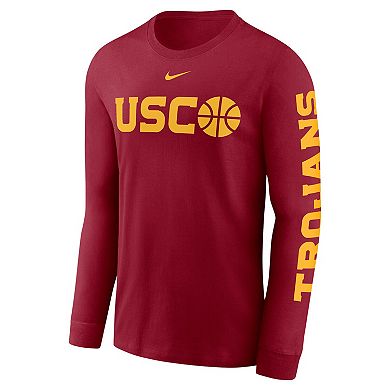 Men's Nike Cardinal USC Trojans Basketball Icon Two-Hit Long Sleeve T-Shirt