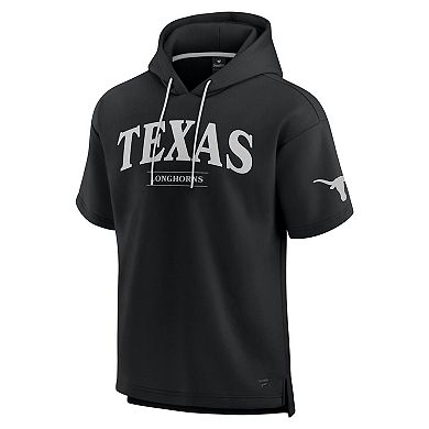 Men's Fanatics Black Texas Longhorns Ready Short Sleeve Pullover Hoodie