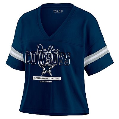 Women's WEAR by Erin Andrews Navy Dallas Cowboys Color Block Boxy
