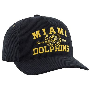 Men's '47 Black Miami Dolphins Letterman Hitch Adjustable Hat