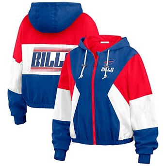 Women's WEAR by Erin Andrews Royal Buffalo Bills Color Block Full-Zip Windbreaker Jacket