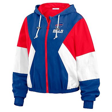 Women's WEAR by Erin Andrews Royal Buffalo Bills Color Block Full-Zip Windbreaker Jacket