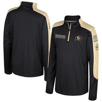 Youth Colosseum Black Colorado Buffaloes OHT Military Appreciation Cyclone Quarter-Zip Windshirt