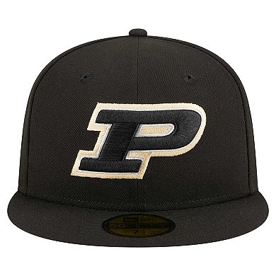 Men's New Era Black Purdue Boilermakers 59FIFTY Fitted Hat