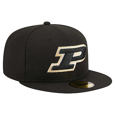 Men's New Era Black Purdue Boilermakers 59FIFTY Fitted Hat