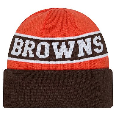 Youth New Era Brown Cleveland Browns Active Reversible Cuffed Knit Hat
