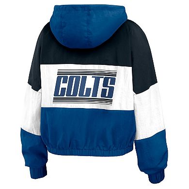 Women's WEAR by Erin Andrews Blue Indianapolis Colts Color Block Full-Zip Windbreaker Jacket