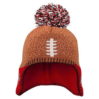 Infant Brown Atlanta Falcons Football Head Knit Hat with Pom