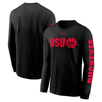 Men's Nike Black Ohio State Buckeyes Basketball Icon Two-Hit Long Sleeve T-Shirt